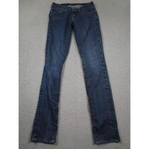 Lucky‎ Brand Jeans Womens 2 Blue Denim Charlie Skinny Distressed Cotton Blend